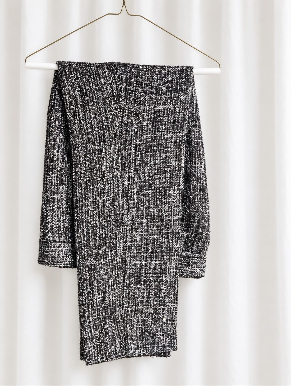 Talbots Hampshire Black White Tweed Metallic Sequin Ankle Pant Dressy Trousers